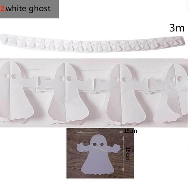 Halloween - Dekorasjoner - Garland - Gresskar, spøkelser - 3m