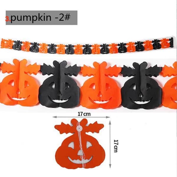 Halloween - Dekorasjoner - Garland - Gresskar, spøkelser - 3m