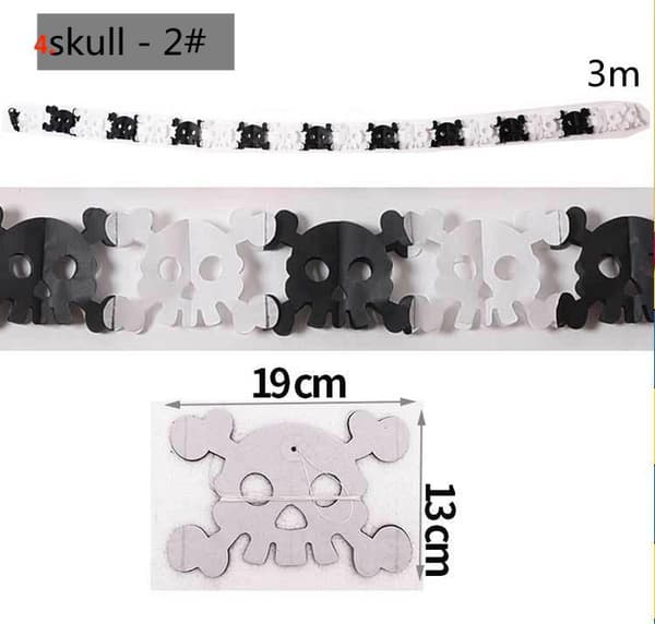 Halloween - Dekorasjoner - Garland - Gresskar, spøkelser - 3m