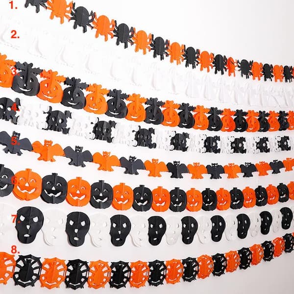 Halloween - Dekorasjoner - Garland - Gresskar, spøkelser - 3m