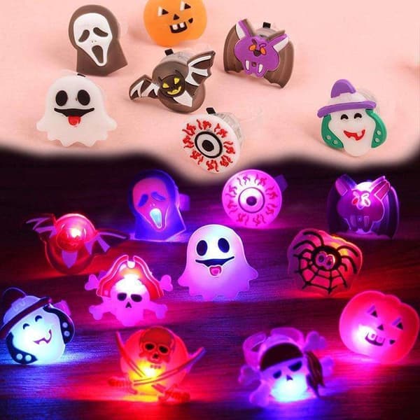 Halloween - lysende ringer - lysende ring - 3-pakning - Cosplay 3-pack Halloween - lysende ringer - lysende ring - 3-pakning - Cosplay 3-pack