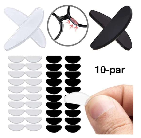 5-parin nenäsuoja laseille silikoni 10par - Transparent