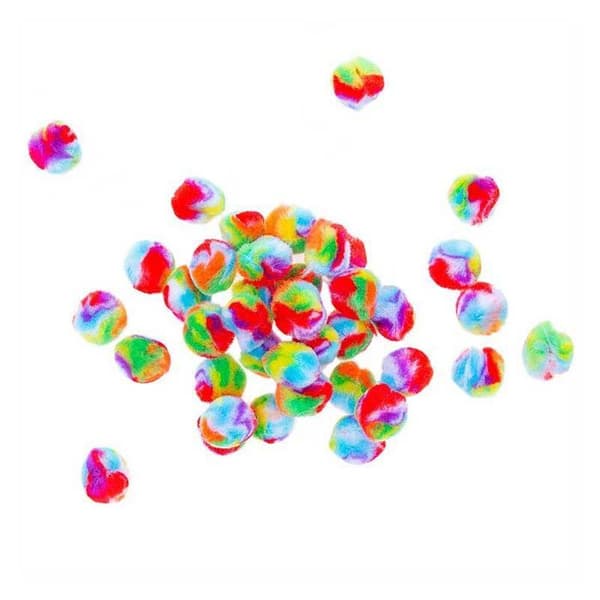 40 pompoms i akryl - Regnbåge