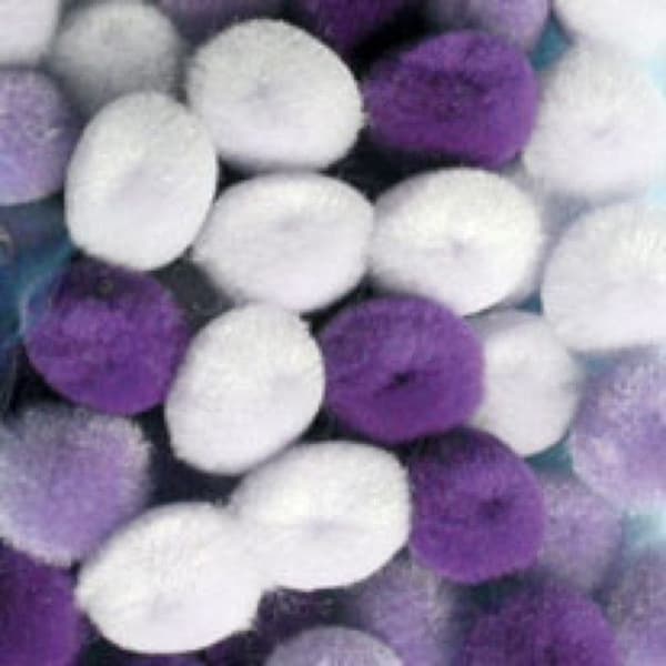 15 mm lila lutning pompoms x 45