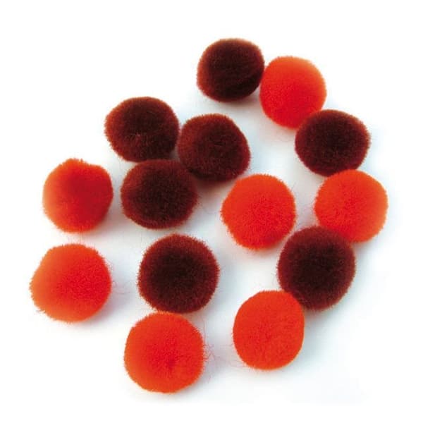 Pompoms - ø 15 mm - Röda (sortiment) - 60 st...