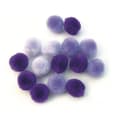 Miniatyrbild 1 av 2: Pompons Ø 15 mm Lila (assortiment) 60 stycken