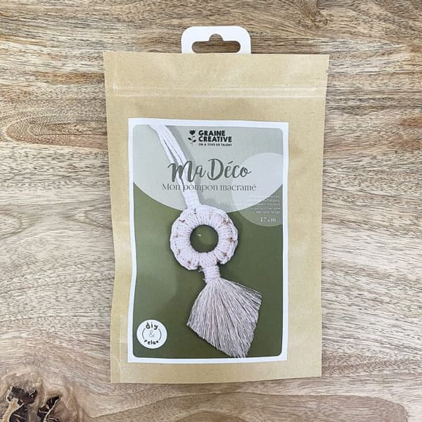 Creative kit - Macramé - Hängande pompom - Tillbehör ingår - Creative seed