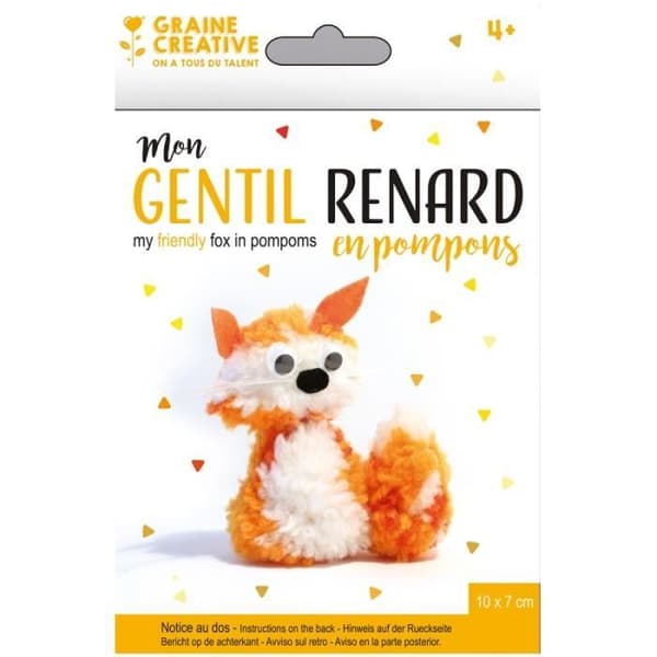 Pompom Kit - Räv - 10 x 7 cm