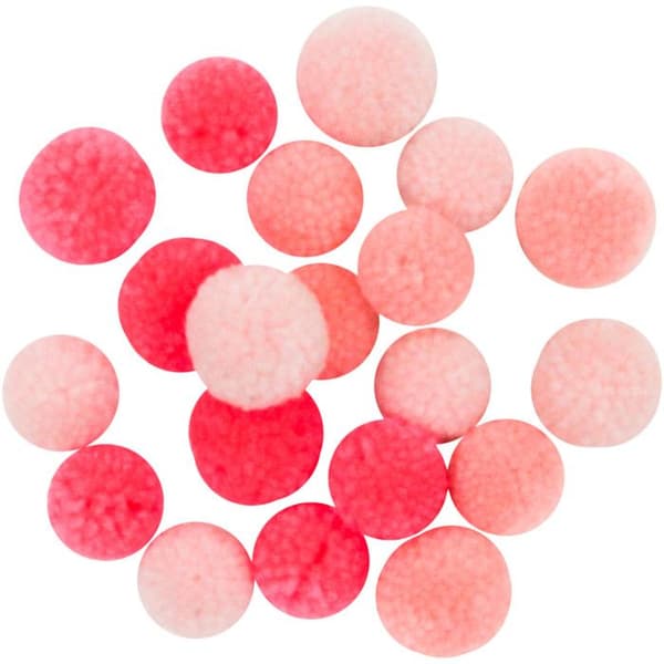 Pompon rund i ull Camaieu Rosa 20 stycken