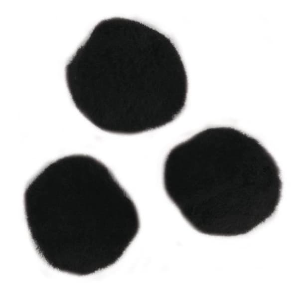 Pompoms, svarta, 7 mm, 70 st