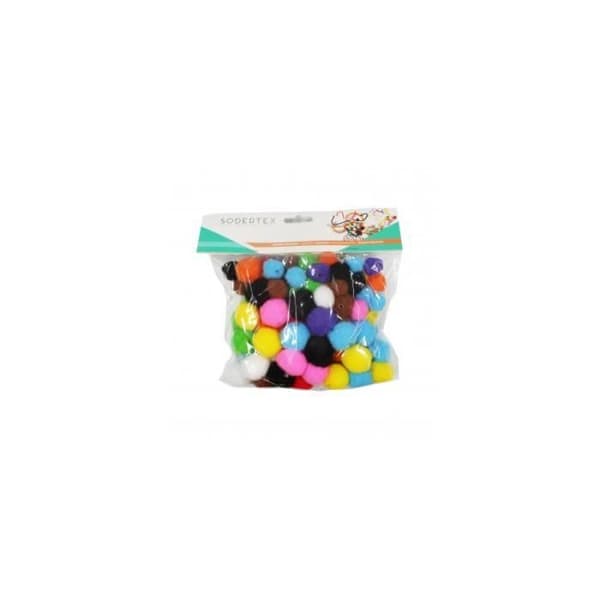 Paket med 200 polypropenpumpar med hål - 2 storlekar och 10 färger - Sodertex - L792919 TU Sortiment