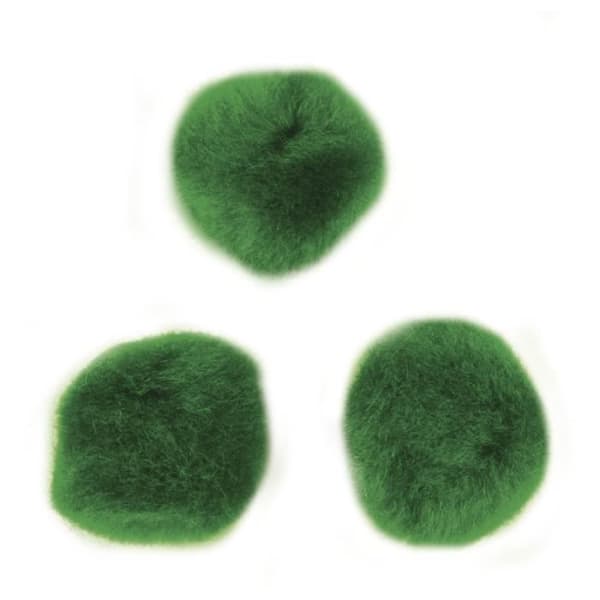Pompoms, gröna, 15 mm, 60 st