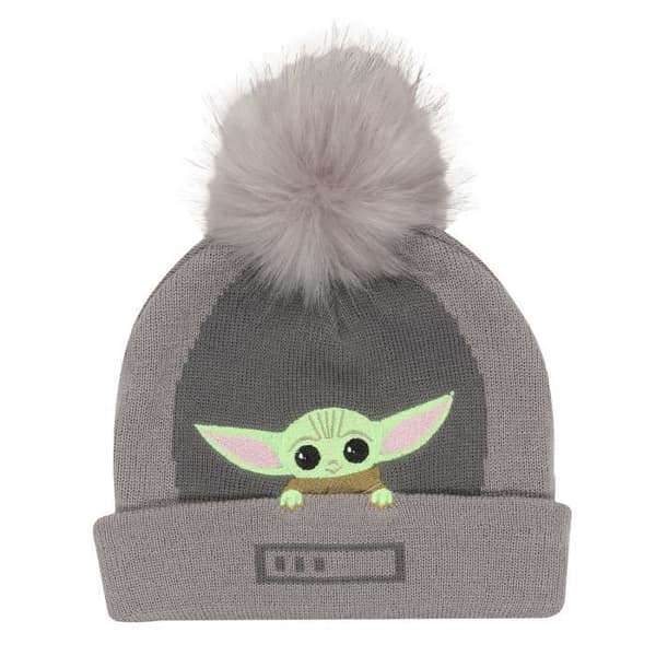 Pomponmössa - Disney - Mandalorian - Grå - 100% Akryl - En storlek