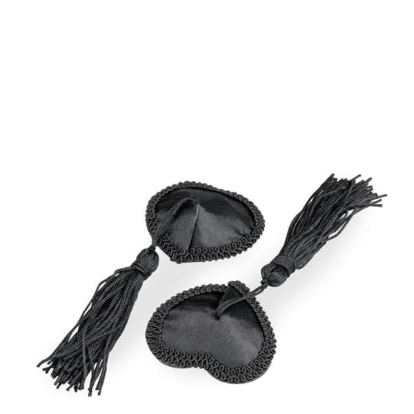 Nippies burlesques hjärta och svart pompon - KÄRLEK OCH VIBBAR