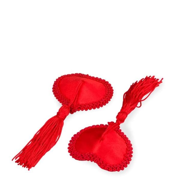 Nippies burlesques hjärta och röd pompom - KÄRLEK OCH VIBBAR