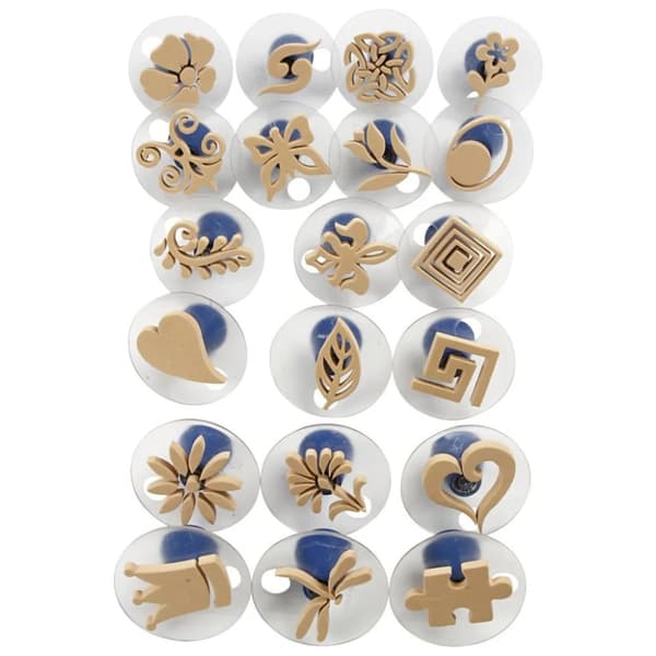 Skumstämplar med handtag - Stl. 3-6 cm - 20 mixade