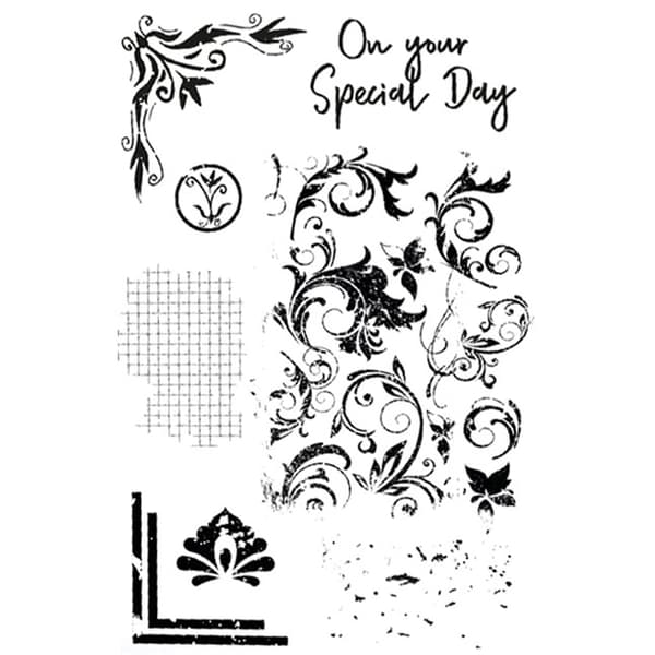 Silikonstämplar Crafter´s Companion - Swirly Florals