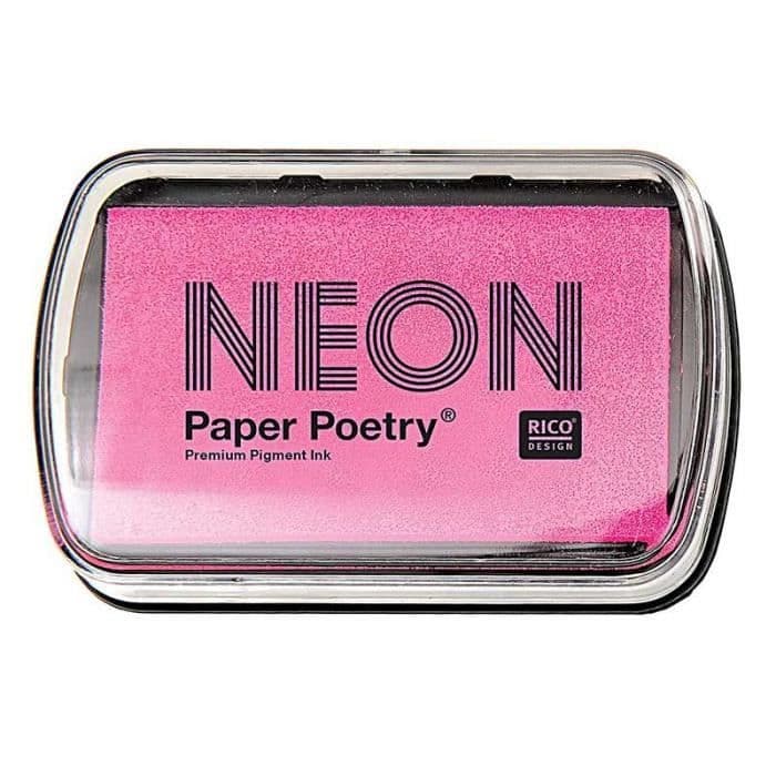 Neonrosa stämpeldyna 9 x 6 cm