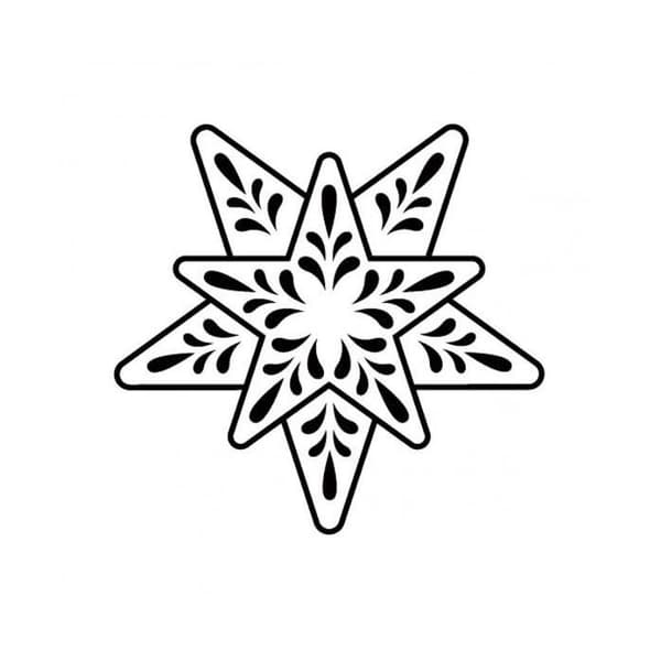 Trästämpel - Snowflake 10 grenar