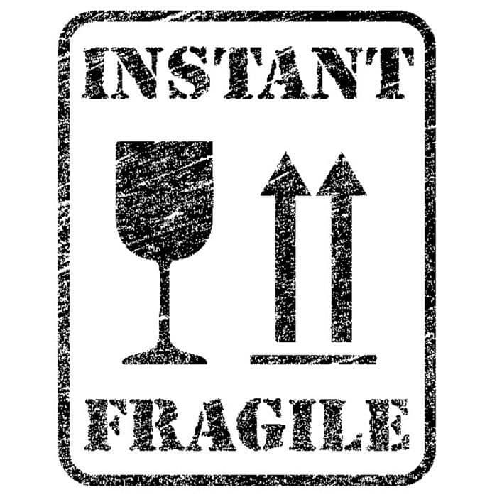 Stämpel för scrapbooking - "INSTANT FRAGILE"