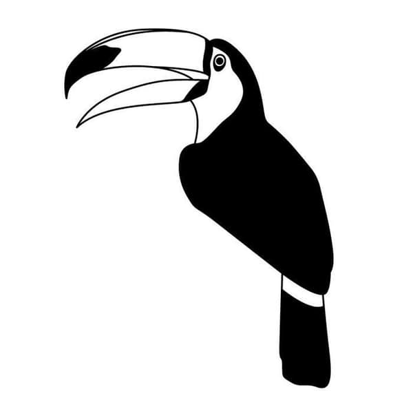 Tampon trä Toucan 7 x 5 cm