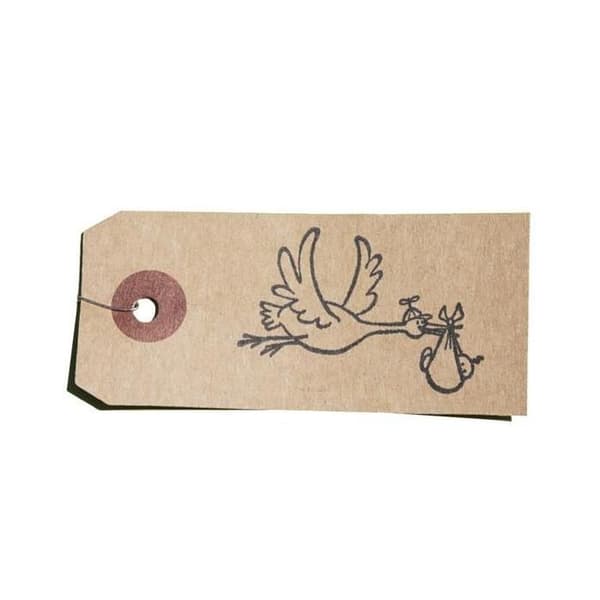 Tampon - PSX - Cigogne och bebis - Trä - Gummi - 5x3.5 cm