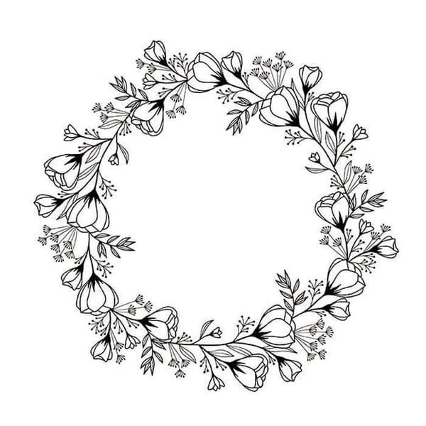 Trästämpel - ARTEMIO - Blomkrona - 10 x 10 cm - Perfekt för dina blomkreationer