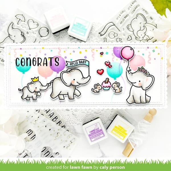 Stämpel Lawn Fawn - Elephant Parade Add-On