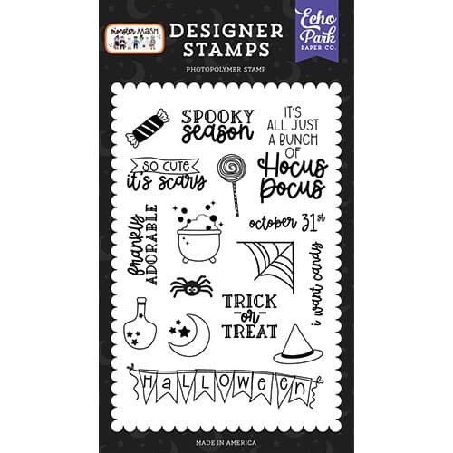 Clearstamps Echo Park - Monster Mash - 16 stämplar