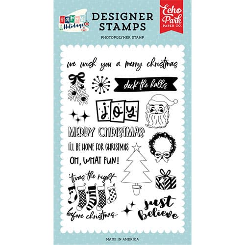 Clearstamps Echo Park - Happy Holidays - 16 stämplar