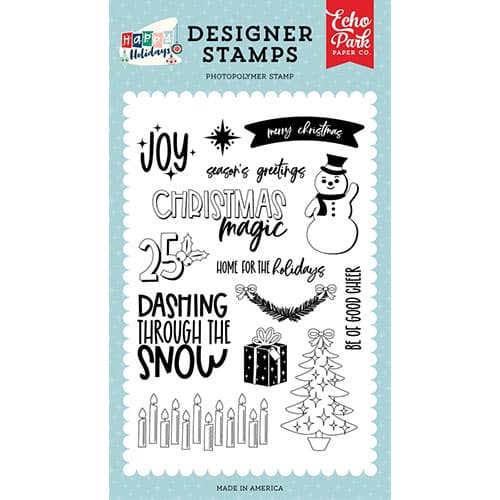 Clearstamps Echo Park - Happy Holidays - 14 stämplar