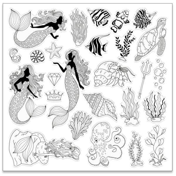 Clear Stamps Set 26 Stämplar - Enchanted Ocean - Ocean Dreams