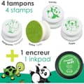 Miniatyrbild 4 av 6: Tamponer Stampo Baby - Aladine - Djur - 4 skumstämplar - Grön stämpeldyna - För barn