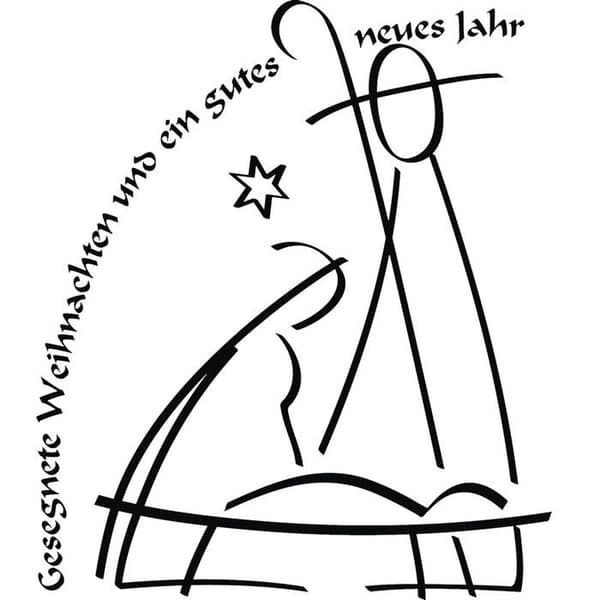 RAYHER gummistämpel - Gesegnete Weihnachten und... - 7x8cm - Vit