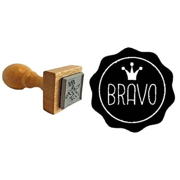 Artemio dekorativ bläckstämpel - 10004152 - Ecole Tampon, Trä, Svart, 3,5 x 3,5 x 3,5 cm
