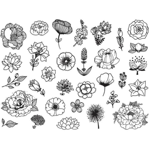 Tamponer - Kreativ Stampo - Blommor - 31 delar