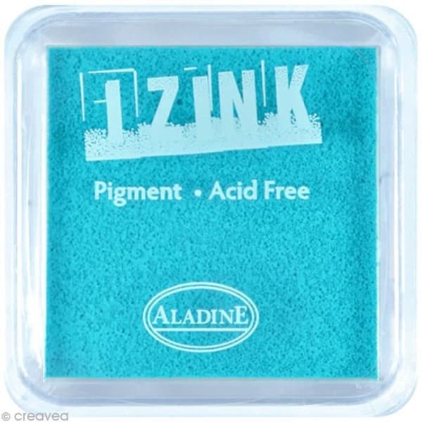 Pigmentstämpel - Aladine - Izink - 36 färger - 3,5 x 3,5 cm - Färg: Aqua blå