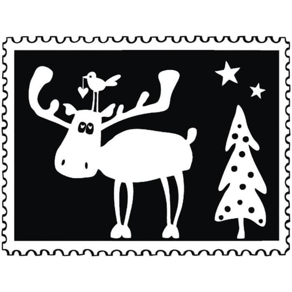 Julpoststämpel - RAYHER - Älg - Vit - Brun - Vuxen - Blandad