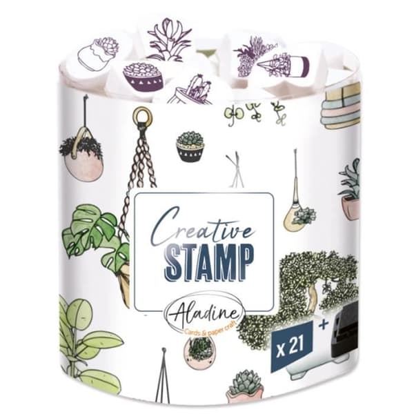 Stämplar - ALADINE - Växter - 21 st - Kreativitet - Scrapbooking - Dekoration