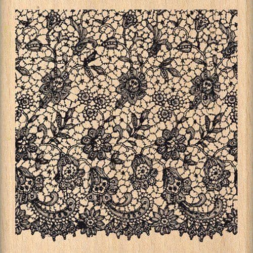 Florilèges Design FF113009 Fyrkantig Scrapbooking Stämpel Beige Spets 8 x 8 x 2,5 cm