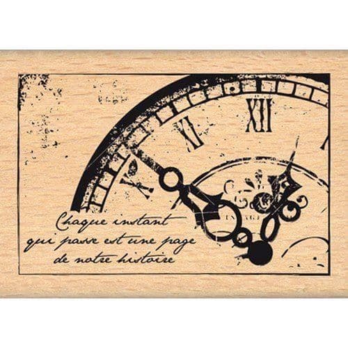 Florilèges Design FE113003 Gammal klocka Scrapbooking Stämpel Beige 5 x 7 x 2,5 cm