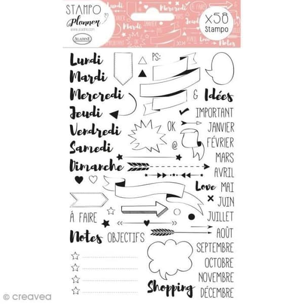 Kit Stampo - ALADINE - Bullet journal - 58 stämplar - Vuxen - Blandet