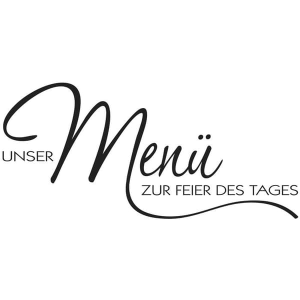 Stämpel "Menü zur Feier des Tages", 4x8cm