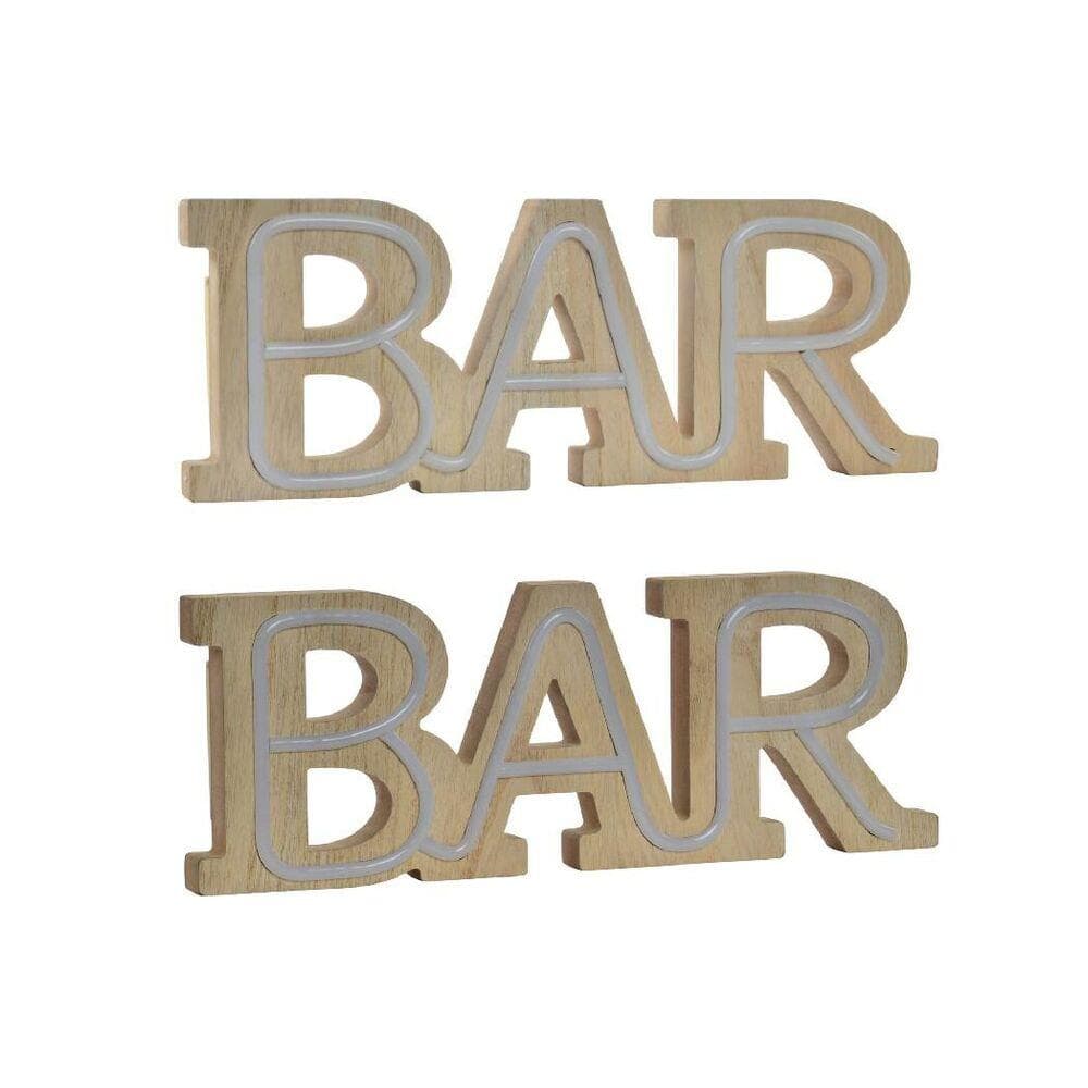 Wall Decoration DKD Home Decor Red Blue Wood LED (42 x 3 x 16 cm) (2 pcs)