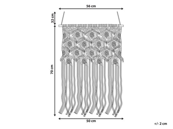 Macramé Vægophæng Beige Bomuld Håndlavet indretning Dekoration Boho Style Stue Soveværelse Børneværelse