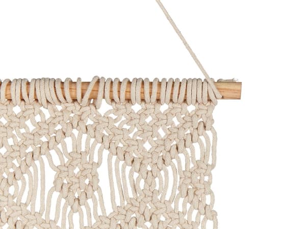 Macramé Vægophæng Beige Bomuld Håndlavet indretning Dekoration Boho Style Stue Soveværelse Børneværelse