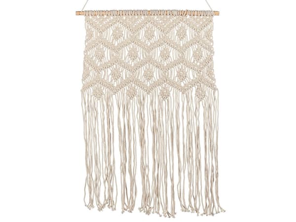 Macramé Vægophæng Beige Bomuld Håndlavet indretning Dekoration Boho Style Stue Soveværelse Børneværelse