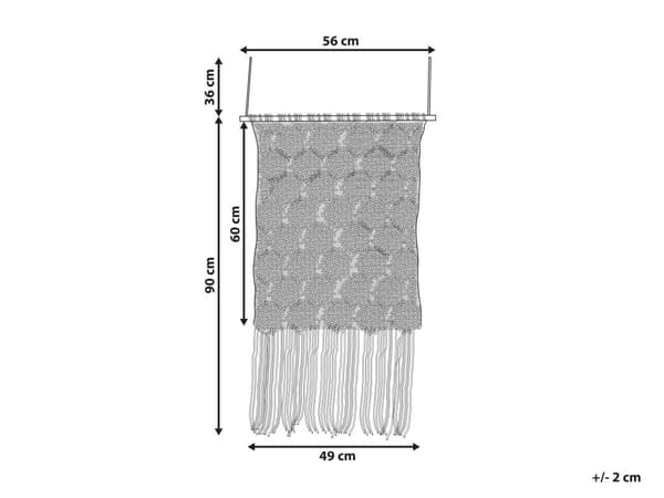Macramé Vægophæng Beige Bomuld Håndlavet indretning Dekoration Boho Style Stue Soveværelse Børneværelse