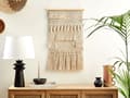 Miniatyrbillede 2 af 6: Væghængende Beige Bomuld Håndvævet med kvaster Vægindretning Hængende dekoration Boho-stil Stue Soveværelse Børneværelse
