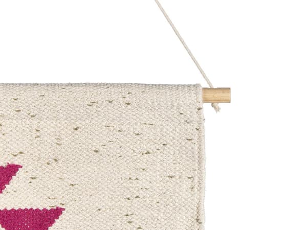 Væghængende Beige Bomuld Håndvævet med Kvaster Geometrisk Mønster Vægindretning Hængende Dekoration Boho-stil Stue Soveværelse